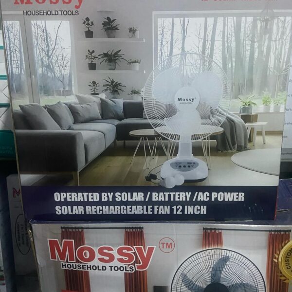 Mossy 12"" Solar Table Fan (New)