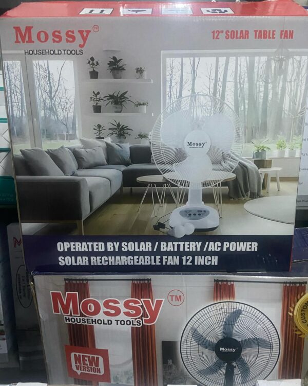 Mossy 12"" Solar Table Fan (New)